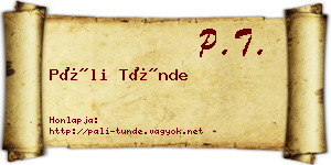 Páli Tünde névjegykártya